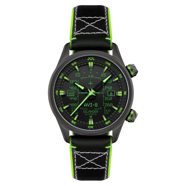 AVI-8 x Islander Limited Edition F-14 HUD Automatic with Gradient Charcoal Dial #AV-4142-LIW02