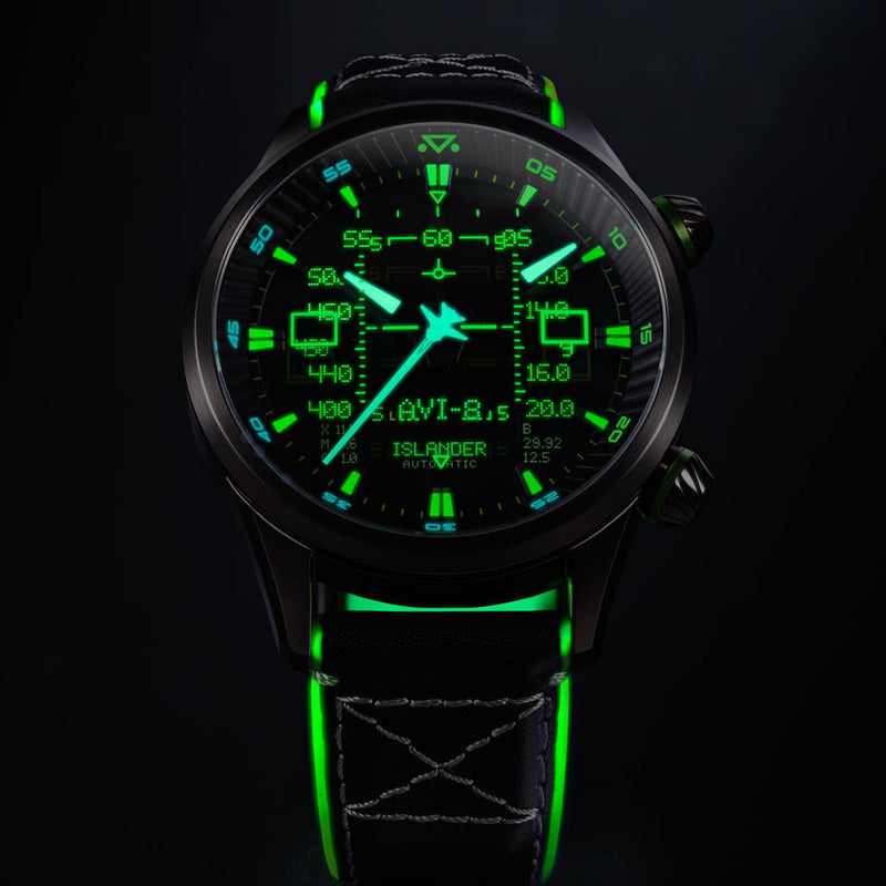 AVI-8 x Islander Limited Edition F-14 HUD Automatic with Gradient Charcoal Dial #AV-4142-LIW02