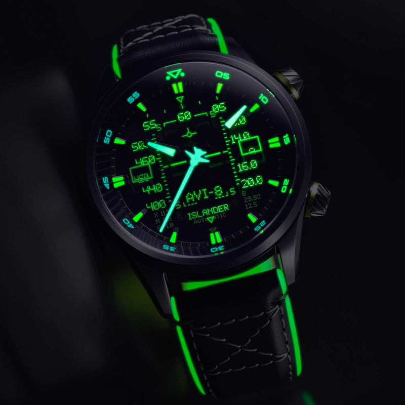 AVI-8 x Islander Limited Edition F-14 HUD Automatic with Gradient Charcoal Dial #AV-4142-LIW02