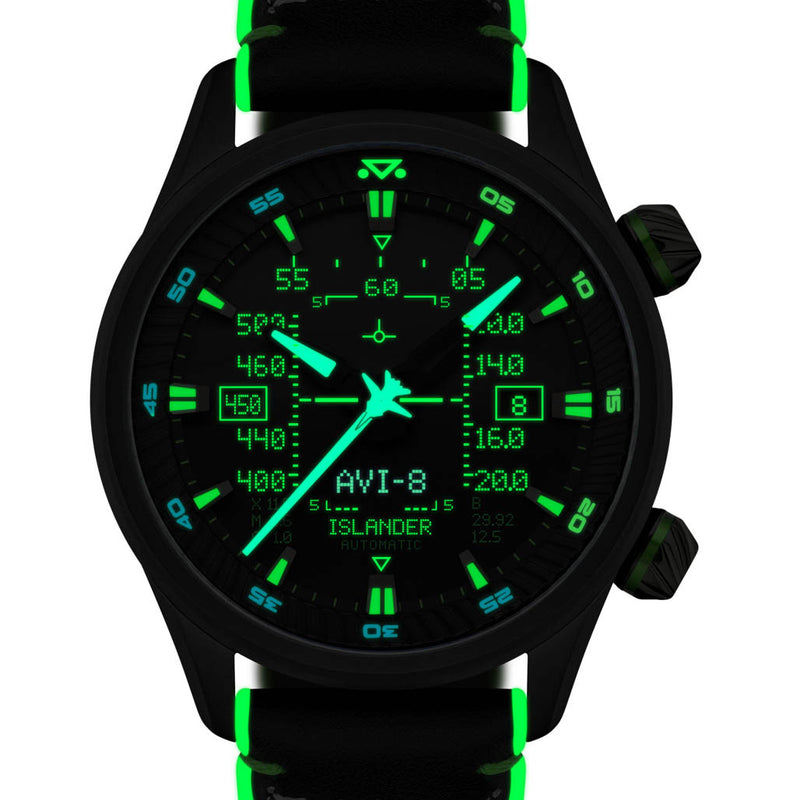 AVI-8 x Islander Limited Edition F-14 HUD Automatic with Gradient Charcoal Dial #AV-4142-LIW02