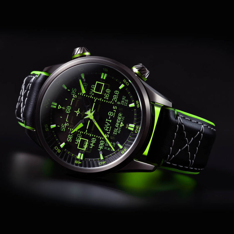 AVI-8 x Islander Limited Edition F-14 HUD Automatic with Gradient Charcoal Dial #AV-4142-LIW02