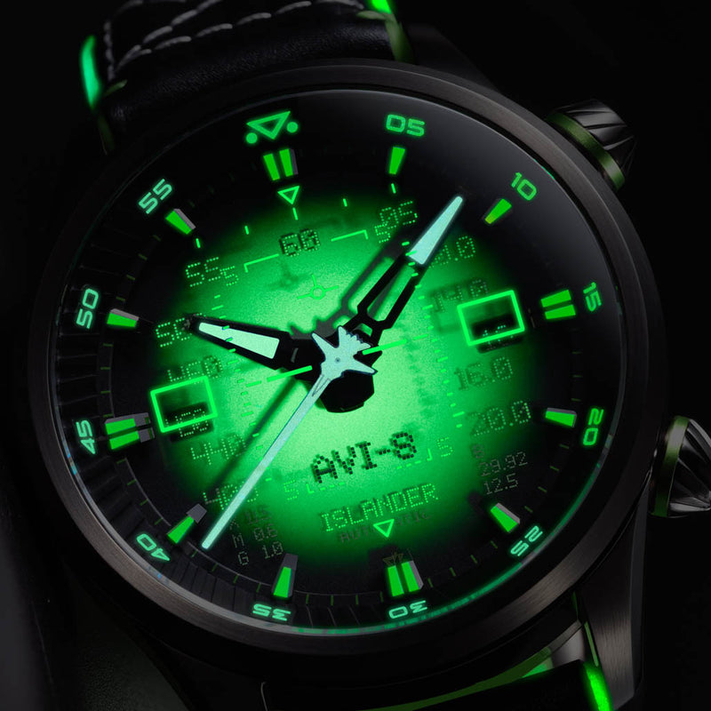 AVI-8 x Islander Limited Edition F-14 HUD Automatic with Night Vision Dial #AV-4142-LIW03