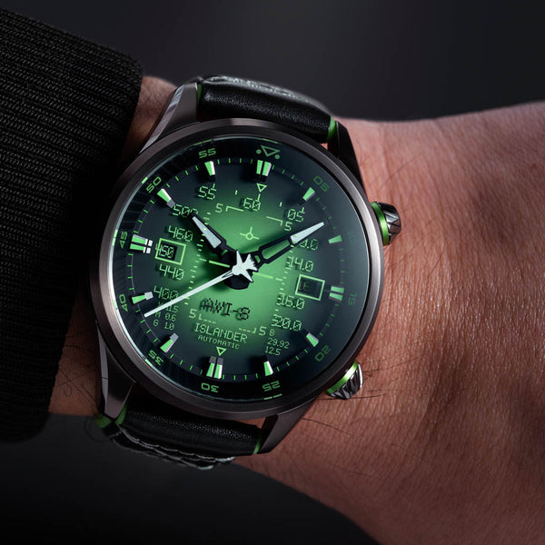 AVI-8 x Islander Limited Edition F-14 HUD Automatic with Night Vision Dial #AV-4142-LIW03