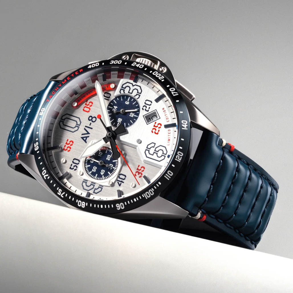 AVI-8 P-51 Mustang 85th Anniversary Slipstream Silver Watch #AV