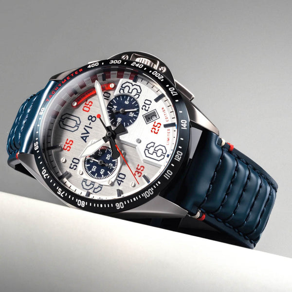 AVI-8 P-51 Mustang 85th Anniversary Slipstream Silver Watch #AV-4143-01