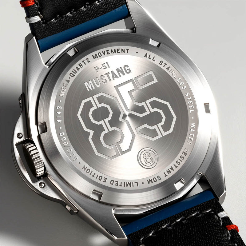AVI-8 P-51 Mustang 85th Anniversary Slipstream Silver Watch #AV-4143-01