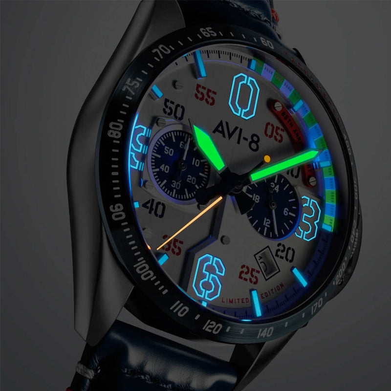 AVI-8 P-51 Mustang 85th Anniversary Slipstream Silver Watch #AV-4143-01