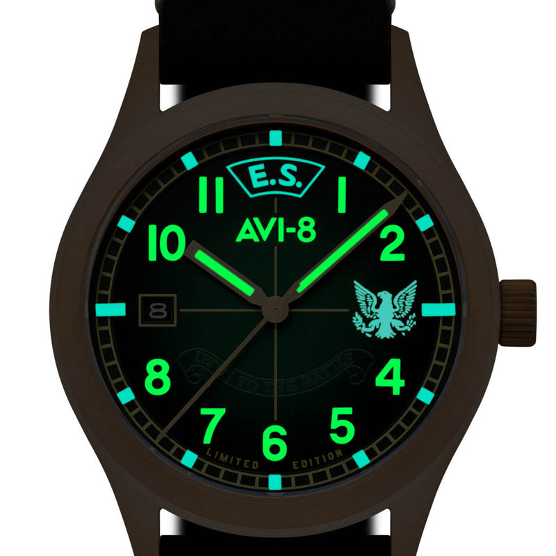 AVI-8 Flyboy Eagle Squadron Bronze Coltishall Watch #AV-4145-03