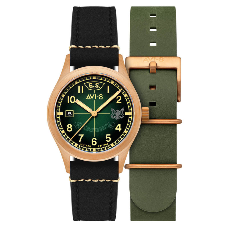 AVI-8 Flyboy Eagle Squadron Bronze Coltishall Watch #AV-4145-03
