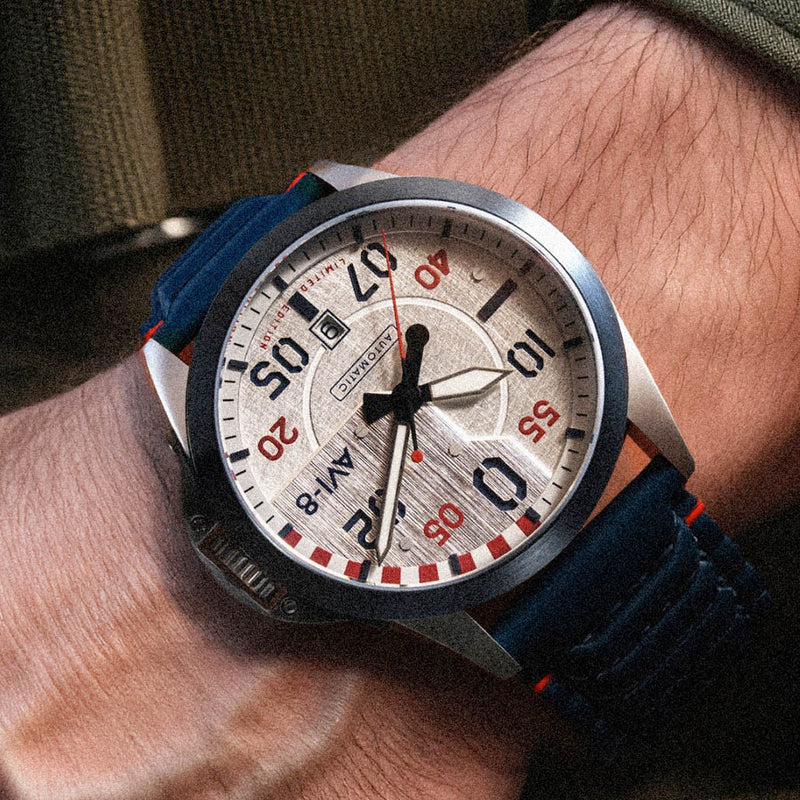 AVI-8 P-51 Mustang 85th Anniversary Steel Ascent Watch #AV-4146-01
