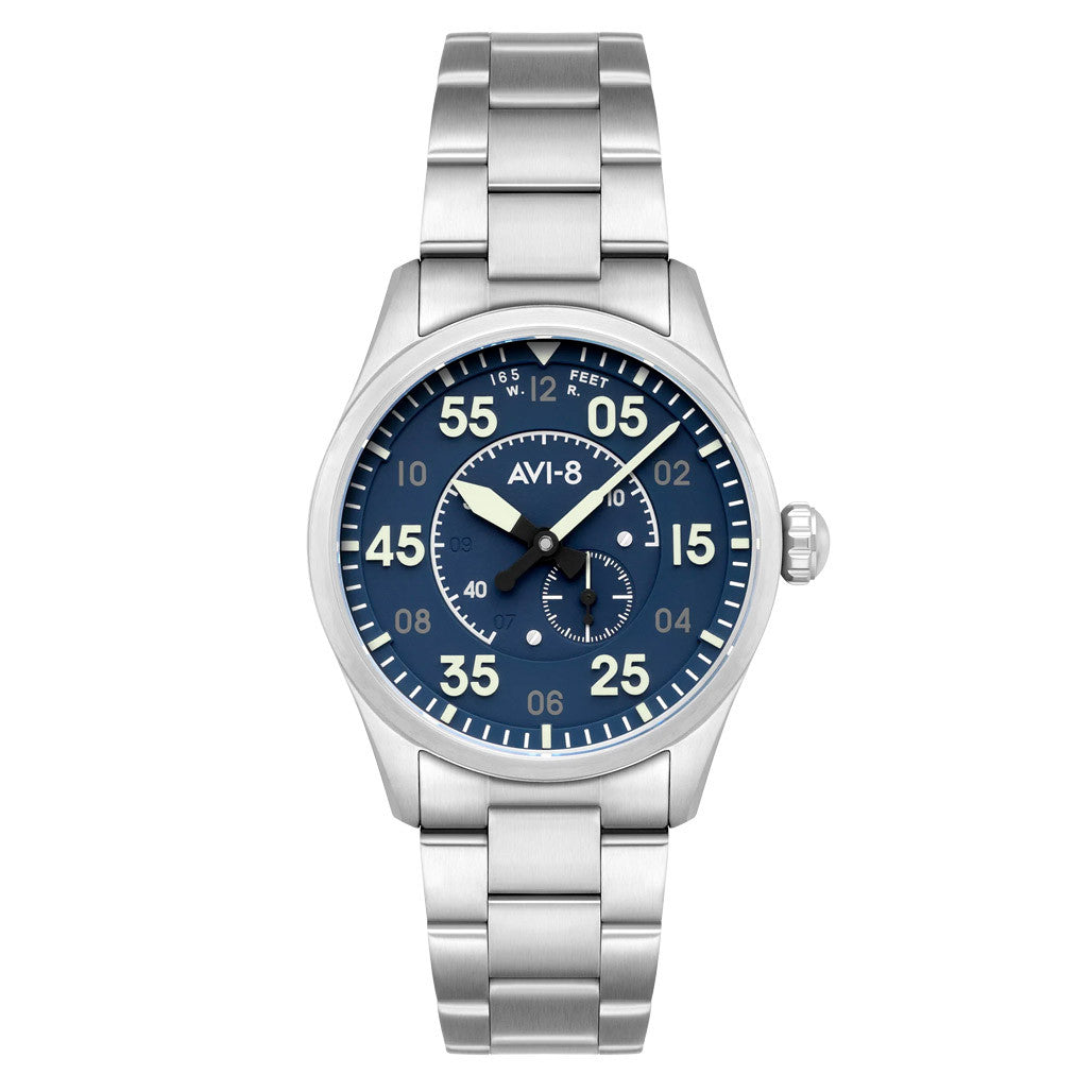 AVI-8 Spitfire Type 300 Automatic with Sky Gauge Blue Dial #AV