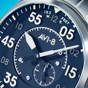 AVI-8 Spitfire Type 300 Automatic with Sky Gauge Blue Dial #AV-4147-11