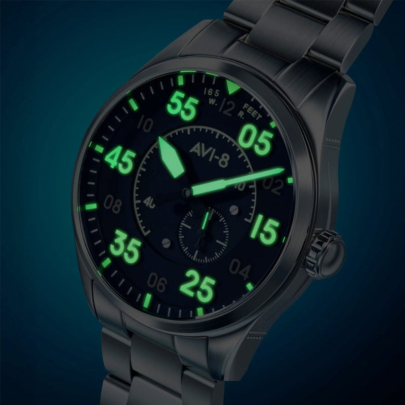 AVI-8 Spitfire Type 300 Automatic with Sky Gauge Blue Dial #AV-4147-11