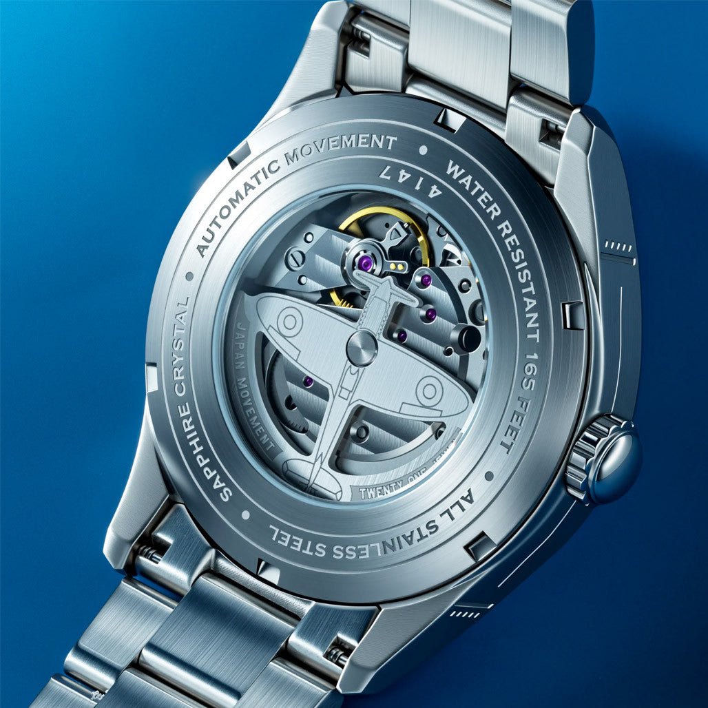 AVI-8 Spitfire Type 300 Automatic with Sky Gauge Blue Dial #AV