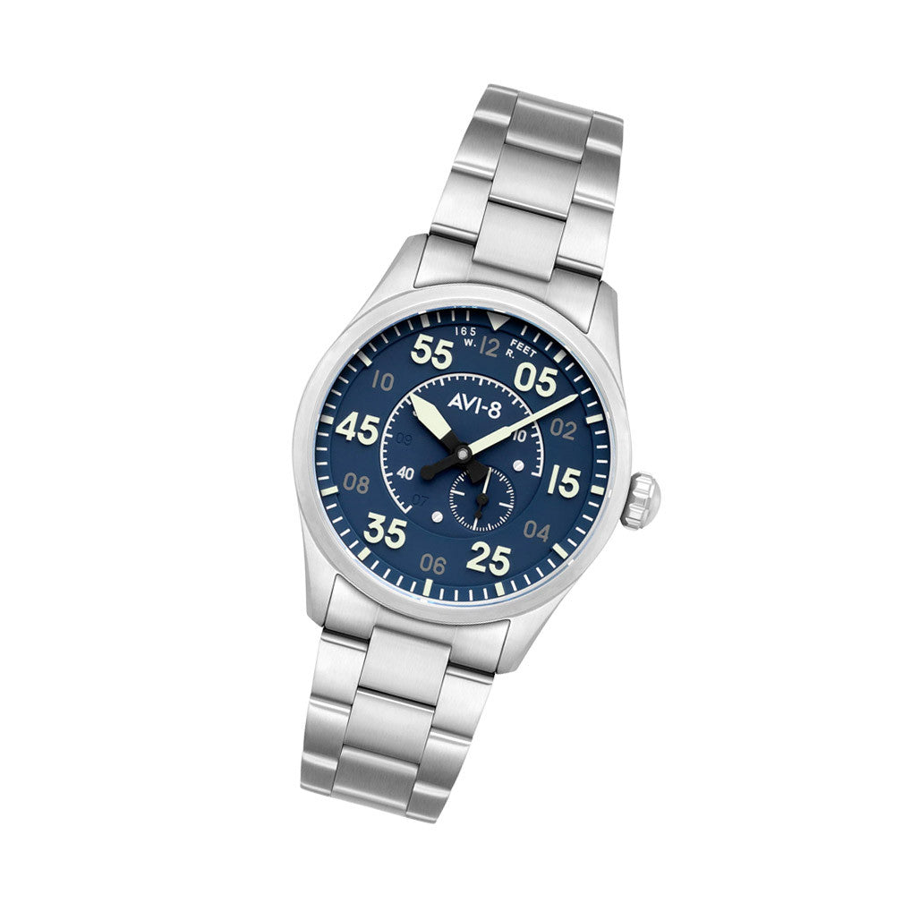 AVI-8 Spitfire Type 300 Automatic with Sky Gauge Blue Dial #AV