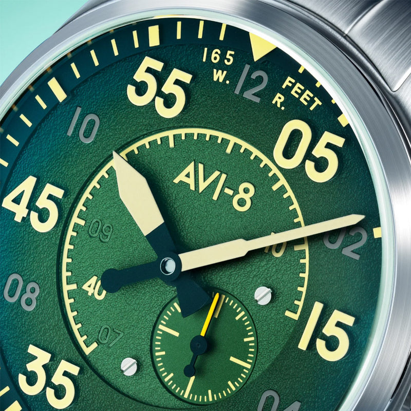 AVI-8 Spitfire Type 300 Automatic with Tarmac Tracker Green Dial #AV-4147-22