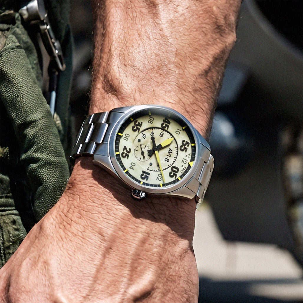 AVI-8 Spitfire Type 300 Automatic with Tarmac Tracker Green Dial