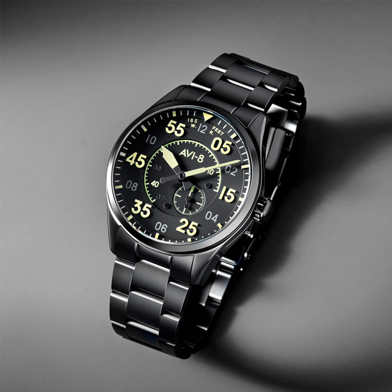 AVI-8 Spitfire Type 300 Automatic with Black Eclipse Display Dial #AV-4147-44