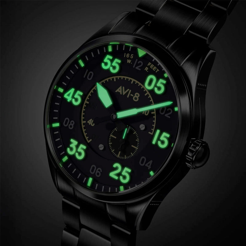 AVI-8 Spitfire Type 300 Automatic with Black Eclipse Display Dial #AV-4147-44