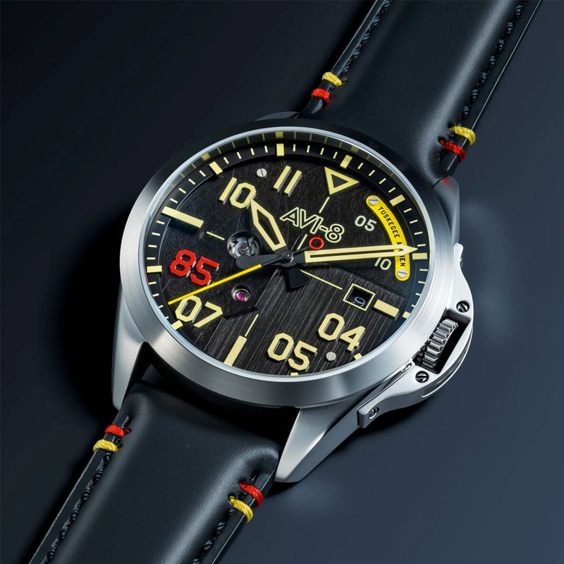 AVI-8 Patriot P-51 Mustang Tuskegee Airman 85th Anniversary LE Watch #AV-4148-01