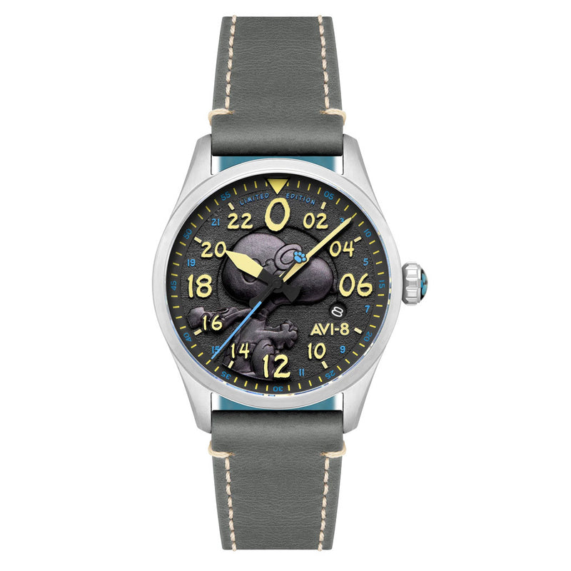 AVI-8 Peanuts Snoopy Flying Ace 24 LE Watch in Charcoal Grey #AV-4150-01