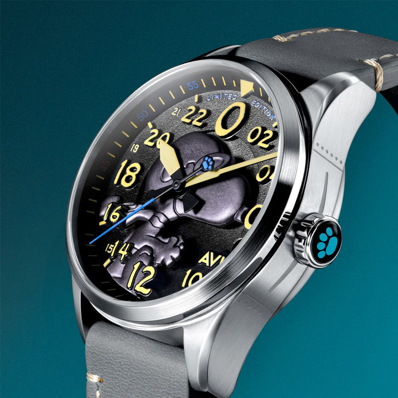 AVI-8 Peanuts Snoopy Flying Ace 24 LE Watch in Charcoal Grey #AV-4150-01