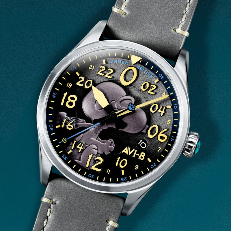 AVI-8 Peanuts Snoopy Flying Ace 24 LE Watch in Charcoal Grey #AV-4150-01