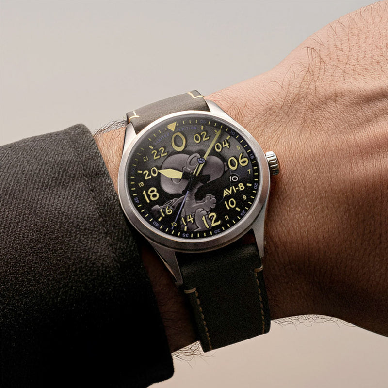 AVI-8 Peanuts Snoopy Flying Ace 24 LE Watch in Charcoal Grey #AV-4150-01