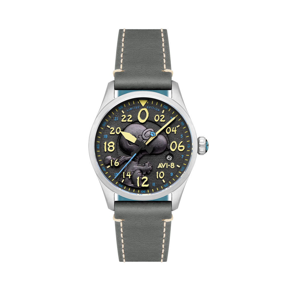AVI-8 Peanuts Snoopy Flying Ace 24 LE Watch in Charcoal Grey #AV