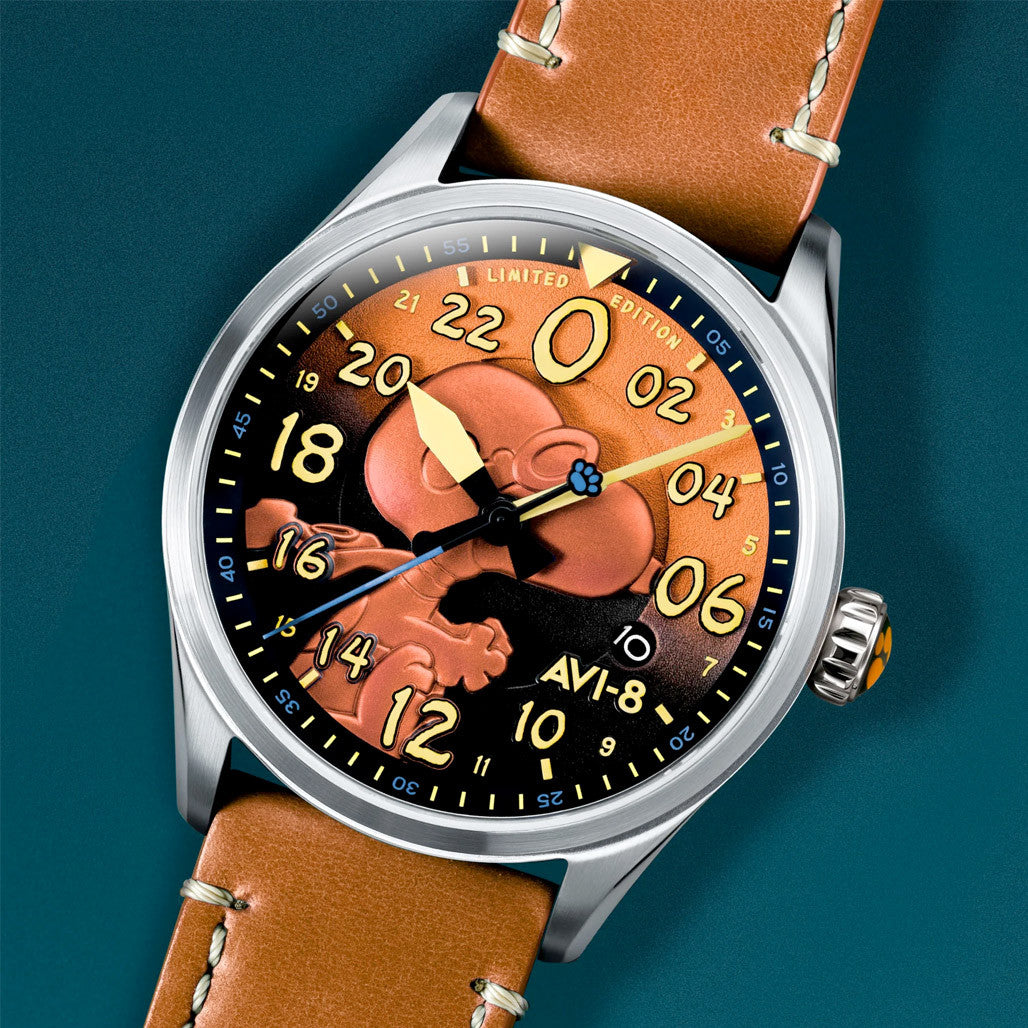 AVI-8 Peanuts Snoopy Flying Ace 24 LE Watch in Burnt Orange #AV