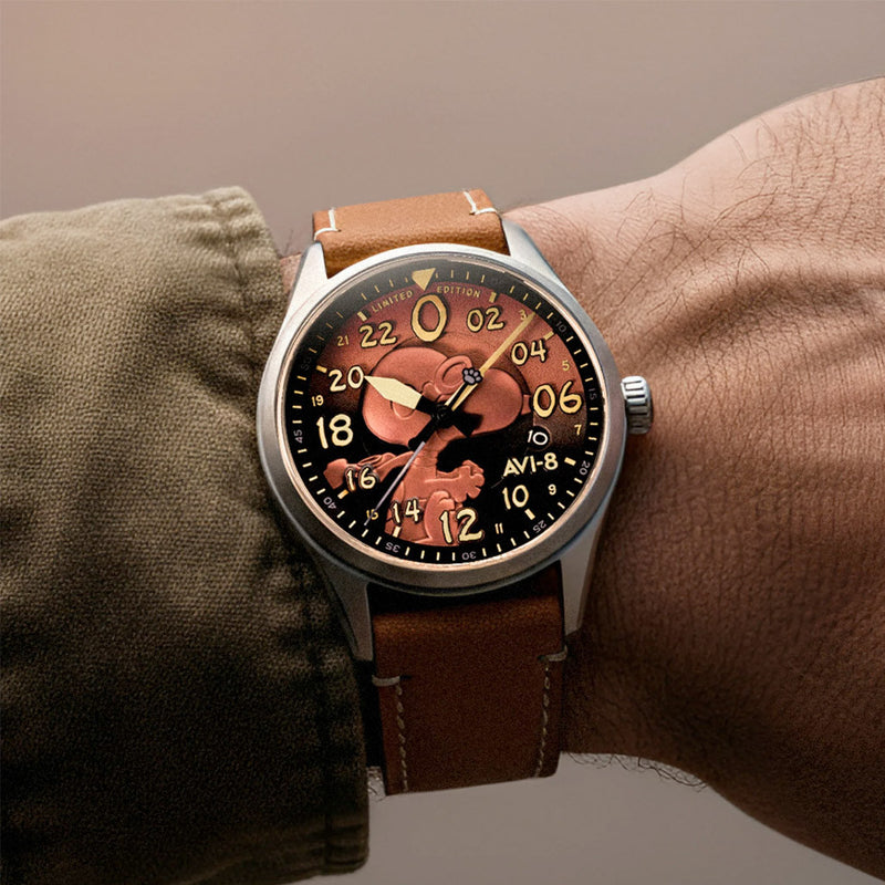 AVI-8 Peanuts Snoopy Flying Ace 24 LE Watch in Burnt Orange #AV-4150-02