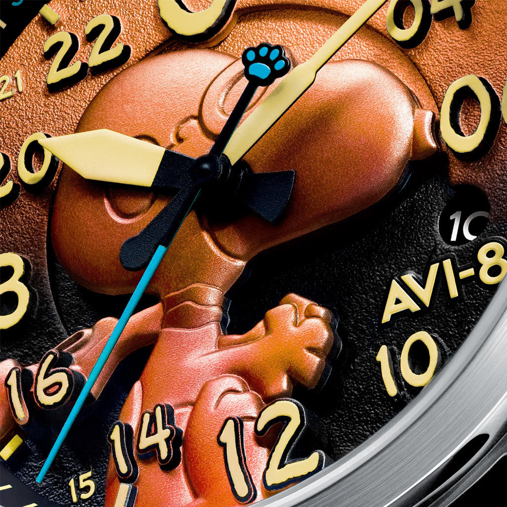 AVI-8 Peanuts Snoopy Flying Ace 24 LE Watch in Burnt Orange #AV