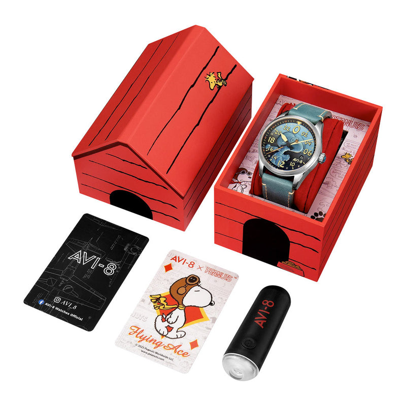 AVI-8 Peanuts Snoopy Flying Ace 24 LE Watch in Azure Blue #AV-4150-03