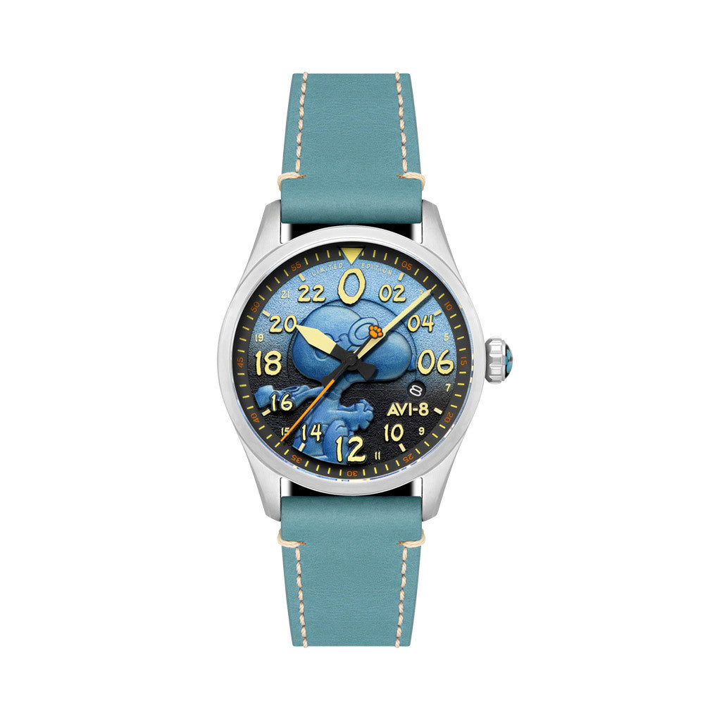AVI-8 Peanuts Snoopy Flying Ace 24 LE Watch in Azure Blue #AV-4150