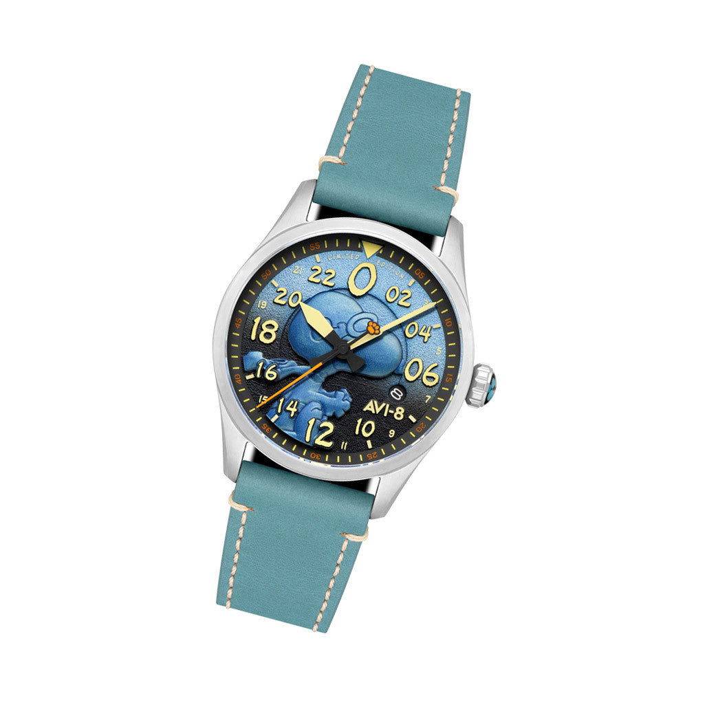 AVI-8 Peanuts Snoopy Flying Ace 24 LE Watch in Azure Blue #AV-4150