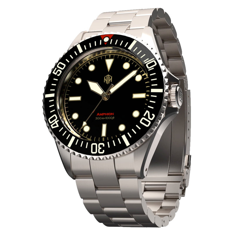 NTH Amphion Vintage Gilt Hi-Beat Automatic Dive Watch without Date #WW-NTH-AVGN zoom