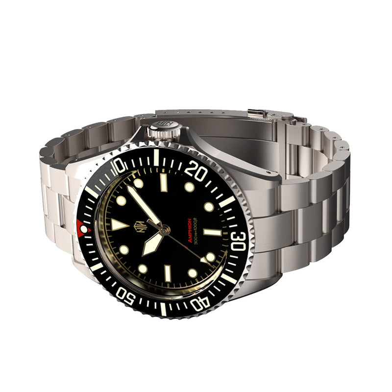 NTH Amphion Vintage Gilt Hi-Beat Automatic Dive Watch without Date #WW-NTH-AVGN side