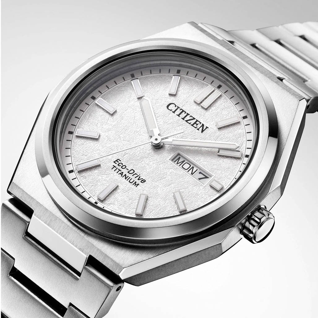 Citizen Eco-Drive Titanium Zenshin Watch with White Dial #AW0130