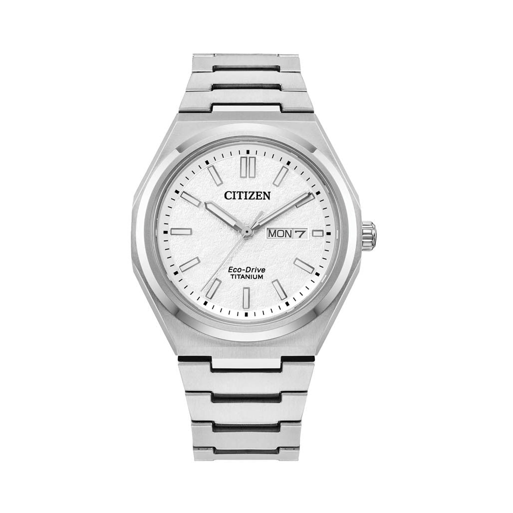 Citizen Eco-Drive Titanium Zenshin Watch with White Dial #AW0130