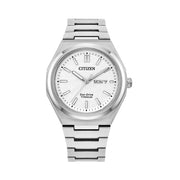 Citizen Eco-Drive Titanium Zenshin Watch with White Dial #AW0130-85A
