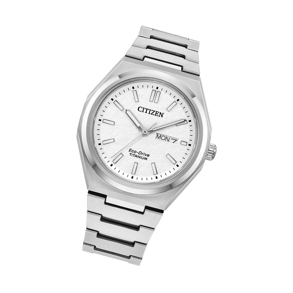 Citizen Eco-Drive Titanium Zenshin Watch with White Dial #AW0130