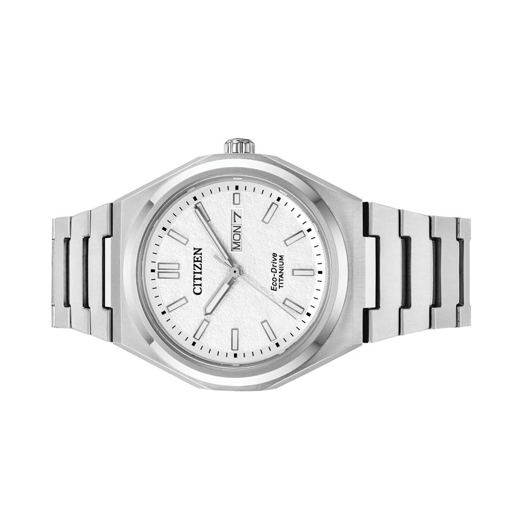 Citizen Eco-Drive Titanium Zenshin Watch with White Dial #AW0130