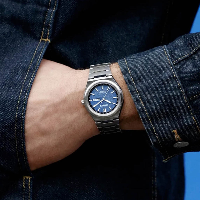 Citizen Eco-Drive Titanium Zenshin Watch with Blue Dial #AW0130-85L