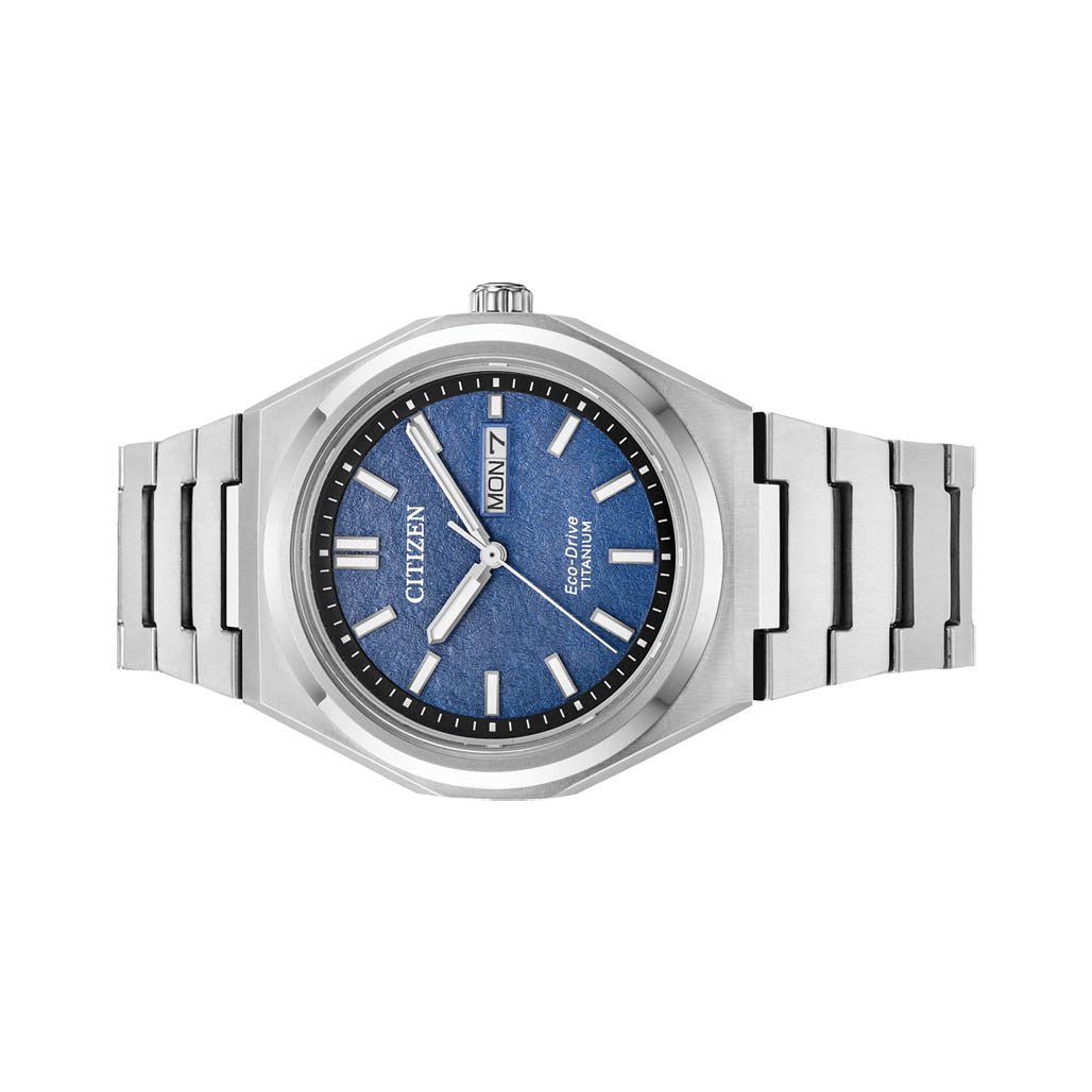 Citizen Eco-Drive Titanium Zenshin Watch with Blue Dial #AW0130