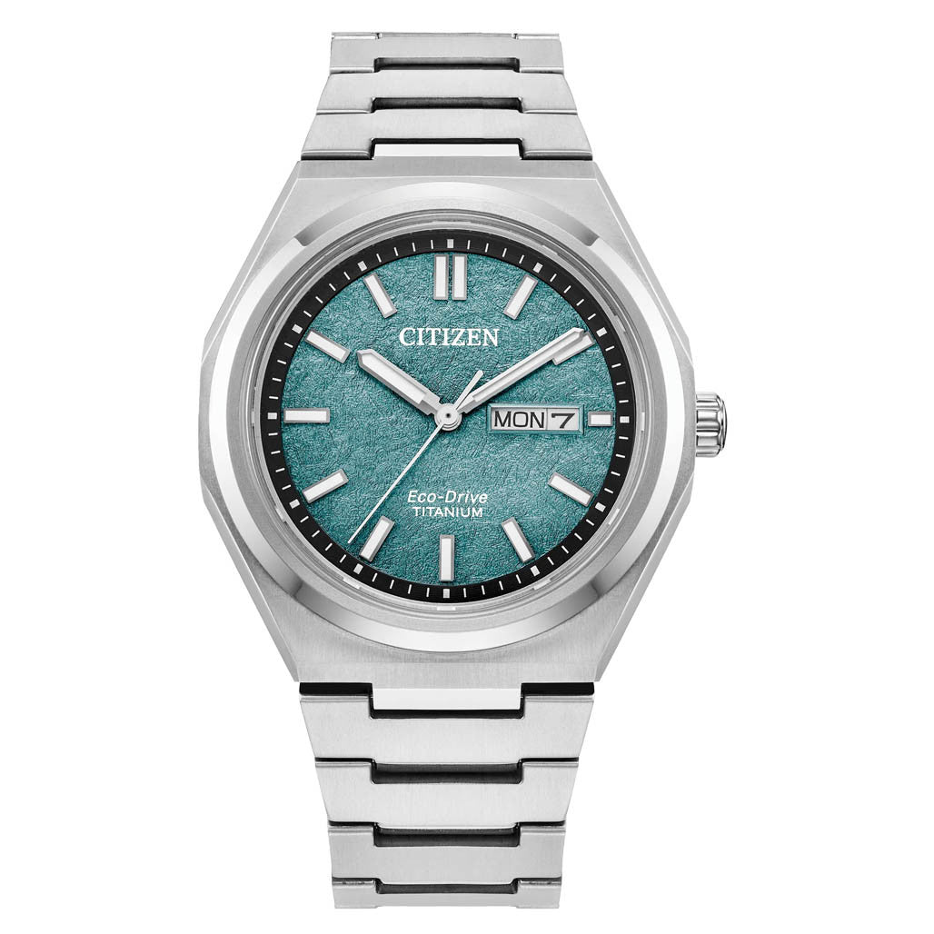 Citizen Eco-Drive Titanium Zenshin Watch with Green Dial #AW0130