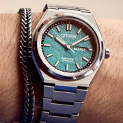 Citizen Eco-Drive Titanium Zenshin Watch with Green Dial #AW0130-85X