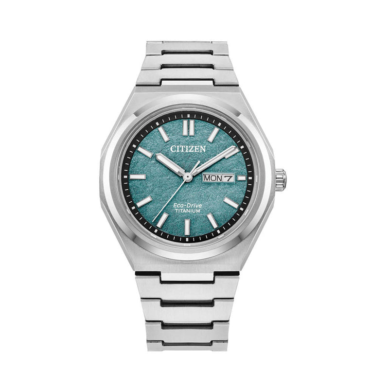 Citizen Eco-Drive Titanium Zenshin Watch with Green Dial #AW0130-85X