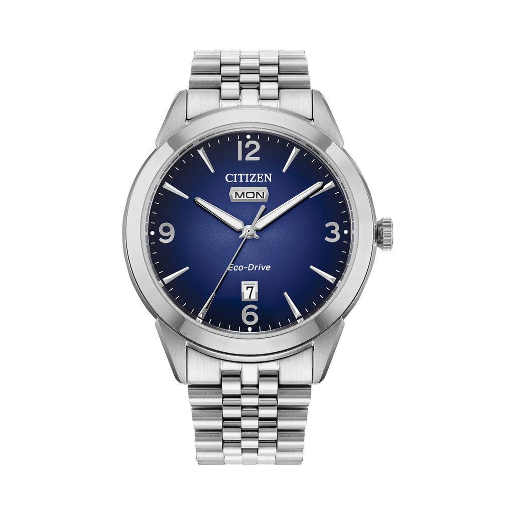 Citizen Rolan Eco-Drive Day-Date with Blue Dial #AW0150-53L — Long