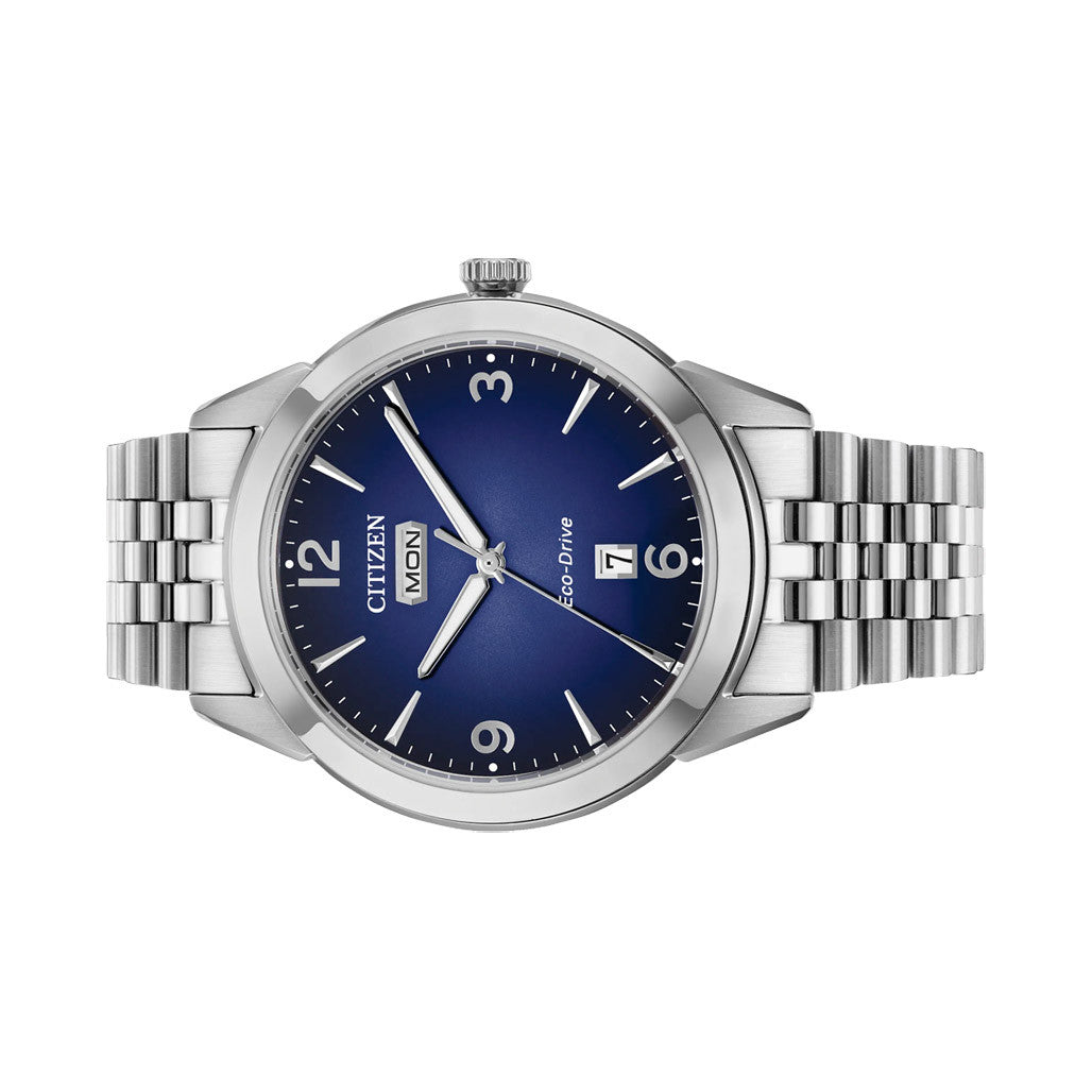 Citizen Rolan Eco-Drive Day-Date with Blue Dial #AW0150-53L — Long
