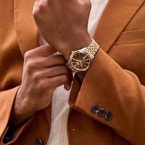 Citizen Rolan Eco-Drive Day-Date Two-Tone with Brown Dial #AW0156-57X